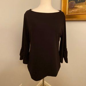 Talbots L Women's Black Dress Blouse
